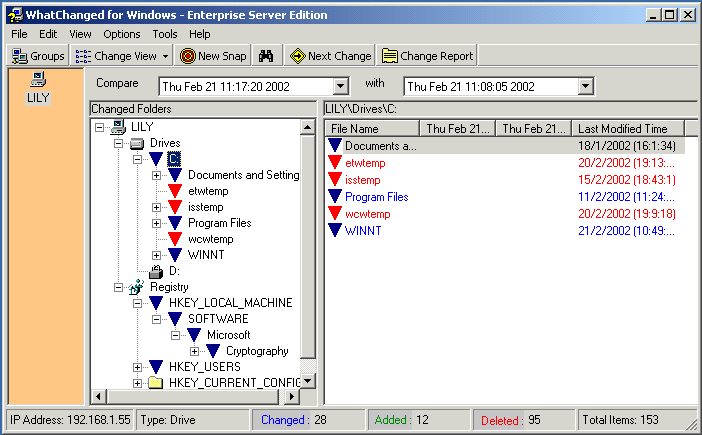 WhatChanged for Windows Screenshot